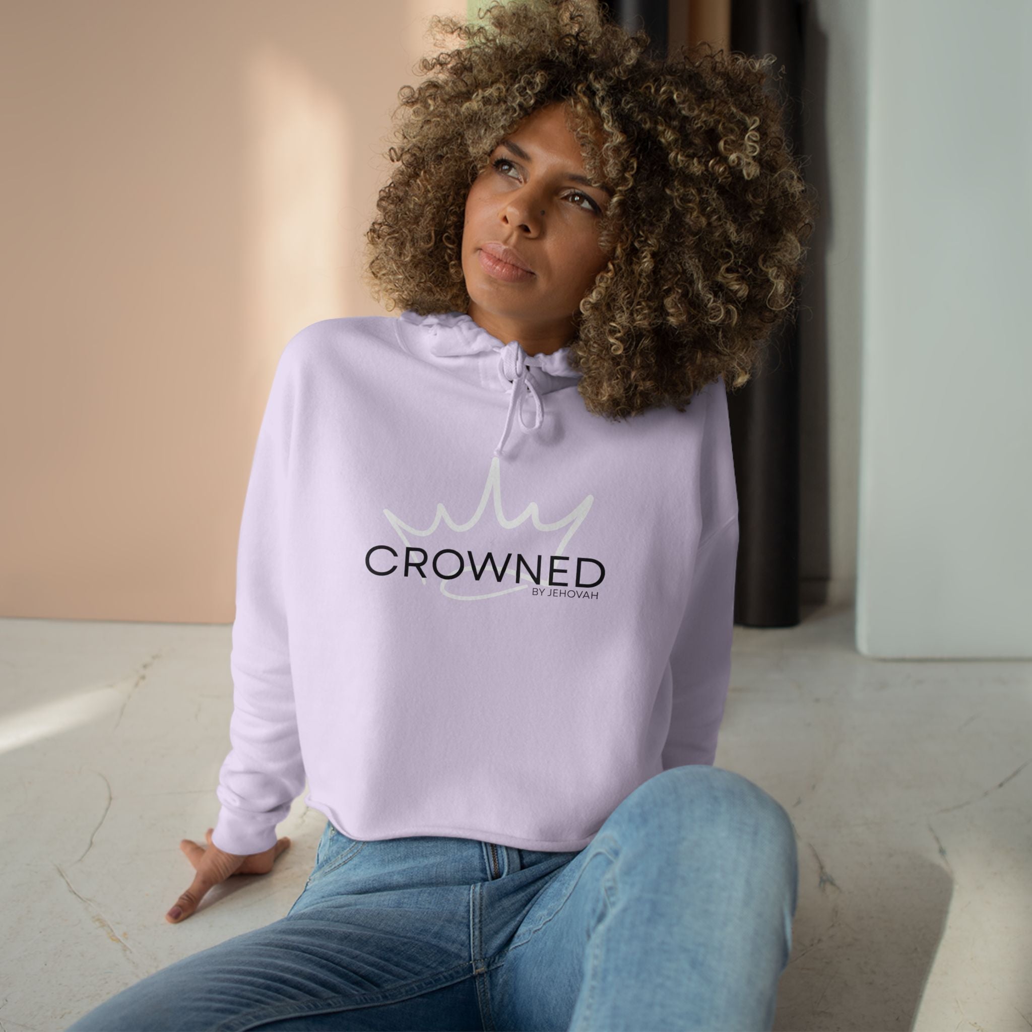Crowned by Jehovah Crop Hoodie