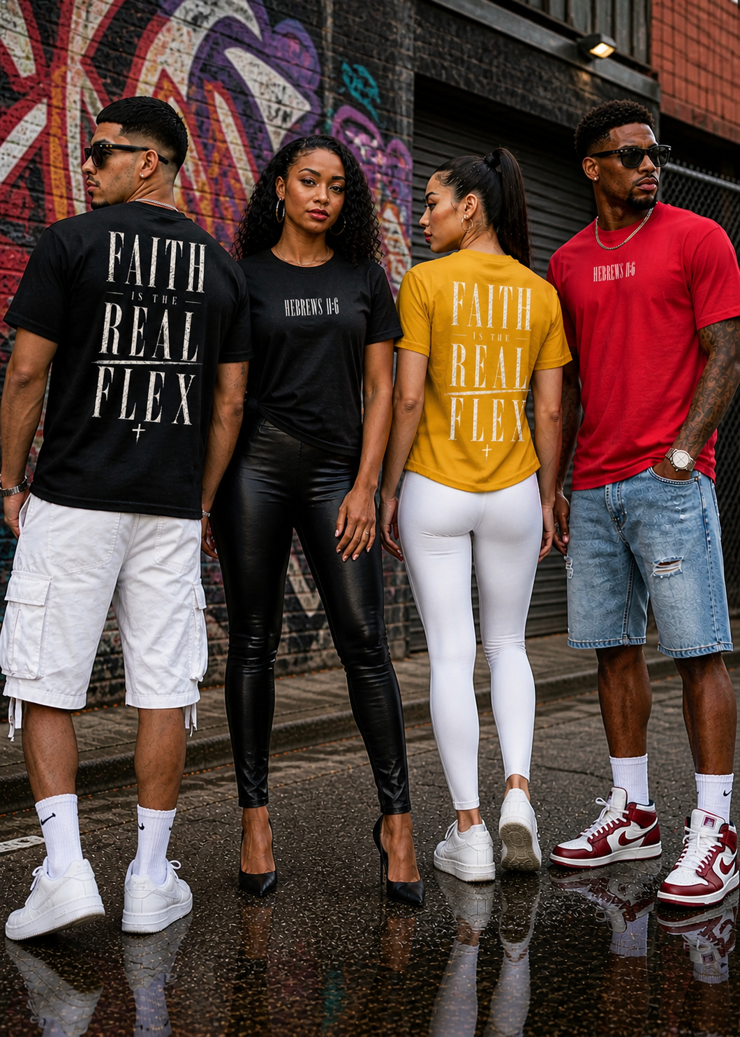 Faith is the Real Flex T-Shirt black unisex apparel